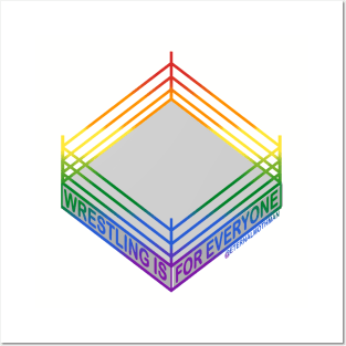 "Wrestling is for Everyone" Rainbow Pride Flag Posters and Art